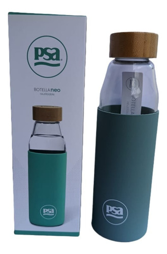 Botella Neo Psa Vidrio Resistente+ Funda De Goma De Regalo