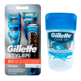 Maquina De Afeitar Gillette Styler 3en1 + Desodorante 