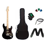 Kit Guitarra Tagima Stratocaster T635 Preta Tt