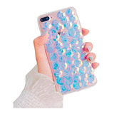 Funda Para iPhone Tornasol Lentejuela Metalico Dama Mujer 3d