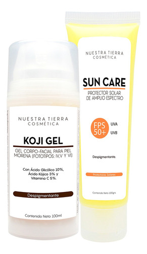 Kit Kojigel + Sun Care Despigmentante Piel Pigmentada