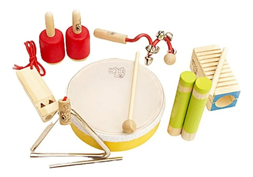 Kit 7 Instrumentos Musicales La Orquesta Percusión Infantil