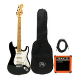  Combo Guitarra Eléctrica Stratocaster Amplificador Funda