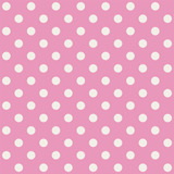 Tricoline Poá Médio Peri Branco Fundo Rosa, 50cm X 1,50mt