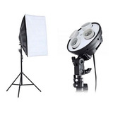 Socket Con 4 Bombillos 15 Wats Con Softbox Y Tripode 1.90 Mt