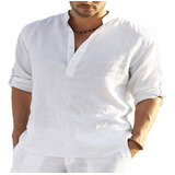 Camiseta Casual De Playa De Cuello Alto Para Hombres