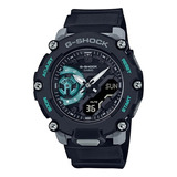 Reloj Casio G-shock Carbon Core Original Hombre E-watch Color De La Correa Negro Color Del Bisel Negro/azul Color Del Fondo Negro