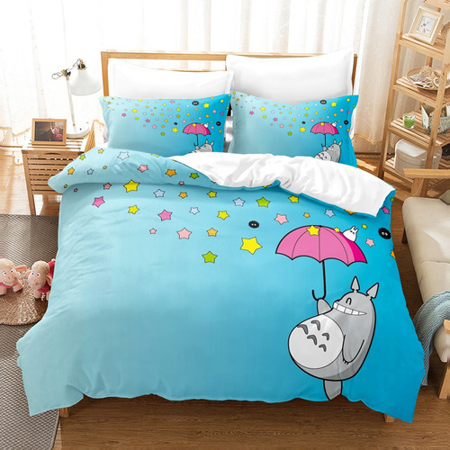 New Totoro Funda De Edredón Linda Ropa De Cama De Anime