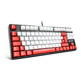 Teclado Gamer Rojo Retroiluminado Antisalpicaduras Color Del Teclado Negro