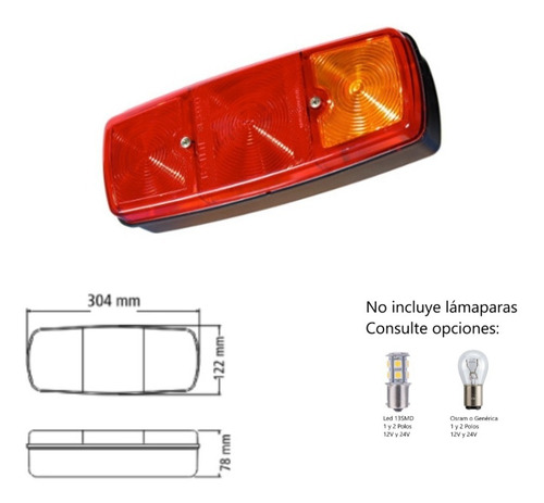 Faro Trasero Universal T. Mercedes Trailer Camioneta Camión