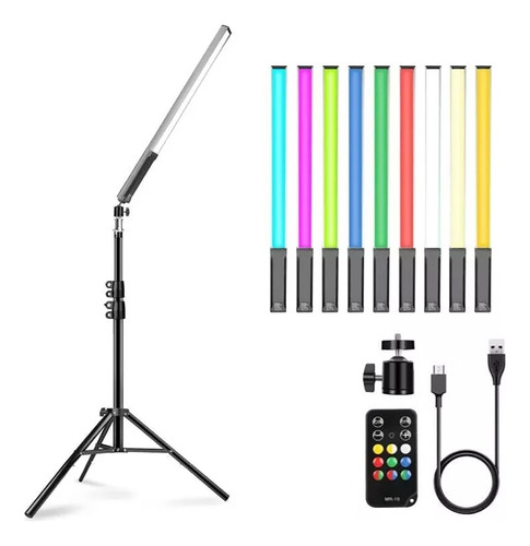 Bastão Iluminador De Led Rgb Greika 10w - Hl-144m + Tripe 2m