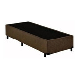 Base Box Solteiro Suede Marrom - 88x188x40