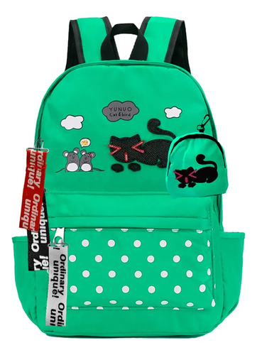 Mochila Juvenil Con Monedero Mochila Con Estampado De Gato | Meses sin interés