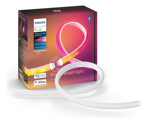 Tira Led Inteligente Philips Hue Gradient Lightstrip 1 Metro Color De La Luz Blanca Cálida, Fría Y Multicolor