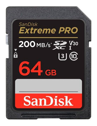 Cartão Memória Sandisk Sd Xc 64gb Extreme Pro 200mb/s 4k