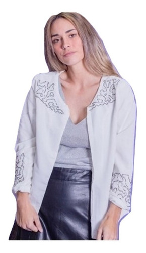 Saco Capa Chaqueta Kimono Noche Fiesta Plata E/gratis!