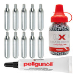 Paquete 10 Tanques Co2 12g Pellgunoil 1500 Bbs 4.5mm Xchws C