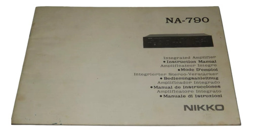 Manual De Instrucciones Original Nikko Na-790 Solo El Manual