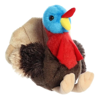 Peluche Pavo Aurora -mini Flopsie- Thomas Turkey De 20cm Café Rojo Azul
