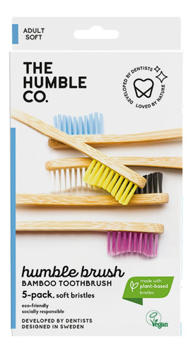 Cepillos De Dientes De Bambú The Humble Co. (paquete De 5): 