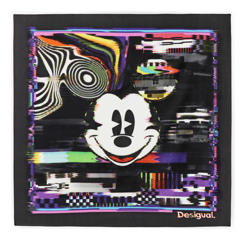 Pañuelo Nuevo Desigual Cuadrado Mickey Negro