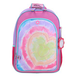 Mochila Happy Girl Lili Primaria Backpack Hg66213-p Color Multicolor Diseño De La Tela Corazón