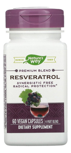 Nature's Way Resveratrol 60 Cápsulas Sin Sabor 75 G