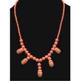 Qingmos-collar Con Collar De Coral Rojo Natural Pink