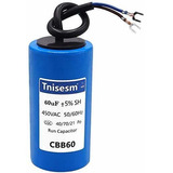 Tnisesm 60uf Cbb60 Run Condensador 450v Ac 2 Cables Para Arr