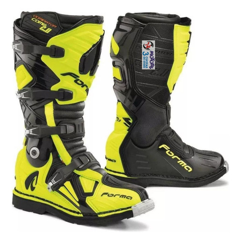 Jm Botas Moto Cross Forma Dominator Comp 2.0 Negro Fluo