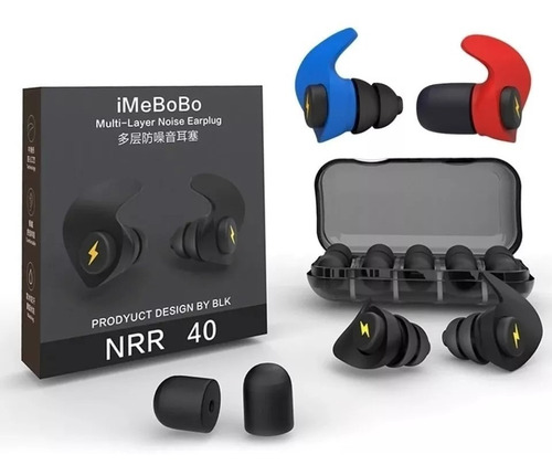 Kit Protetor Auricular Tampão De Ouvido Dormir Mais Espuma S Cor Vermelho