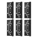 Bisagras De Puerta De Acero Inoxidable Negro Negro, 6 Piezas