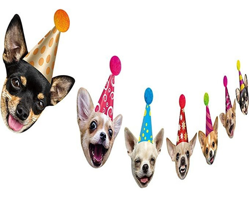 Chihuahua - Guirnalda De Cumpleaños Para Perro, Diseño De.