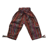 Pantalón Bali Infantil Marron Y Bordo