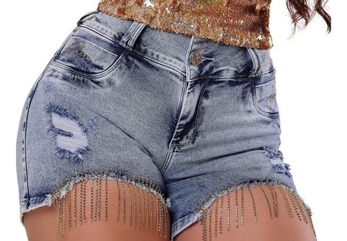 Shortinho Rhero Jeans Short Feminina Empina Bumbum  A51