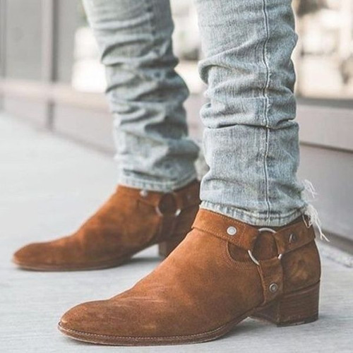 Hombre Puntiagudo Otoño Invierno Vaca Gamuza Zapatos Negoc