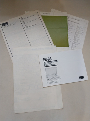 Manual + Diagrama Sansui Fr-d3 Toca Discos M498