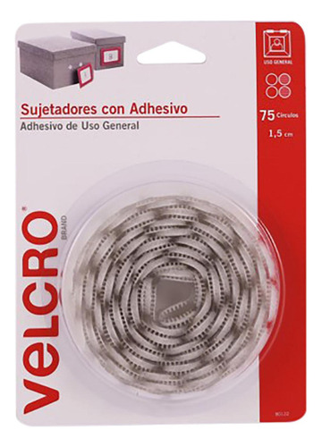 Sujetadores Con Adhesivo 1.5 Cm Blanco 0.059 Kg 75 Piezas