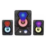 Parlantes Multimedia Subwoofer 2.1 Con Luz Rgb Para Pc