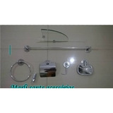 Kit De Acessorios Banheiro Aç Inox C/ Porta Shampoo De Canto