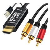 Cable Rca A Hdmi De 3 Pies Con Ic, 3-rca Av A Hdmi Macho Cab