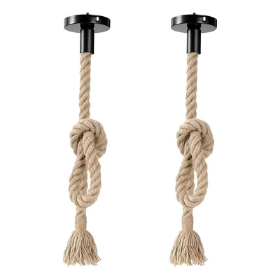 Lámpara De Enchufe Vintage Cuerda Decoración E27 De 2 Piezas