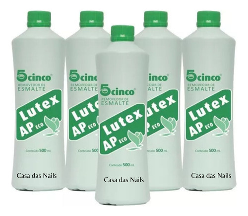 Removedor De Esmalte 5cinco Cinco Lutex 500ml Kit 5 Unidades