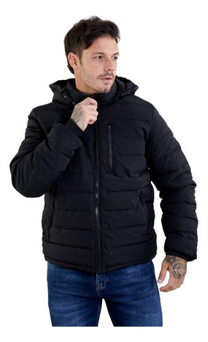 Jaqueta Bobojaco Masculina Puffer Com Capuz E Forro Interno