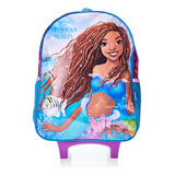 Mochila De Rodinhas Infantil Meninas A Pequena Sereia Com Lancheira E Estojo Xeryus