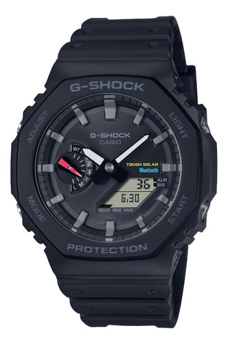 Reloj Casio Ga-b2100-1a Gshock Tough Solar Bluetooth Color De La Malla Negro Color Del Bisel Negro Color Del Fondo Negro
