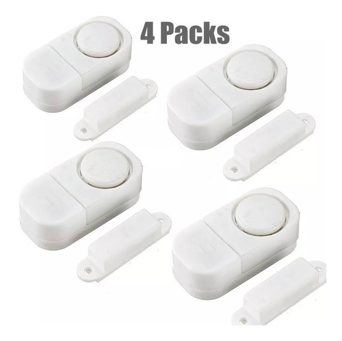 Pack X4 Alarma Sensor Magnetico Para Puertas Y Ventanas