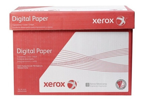 Papel Bond Xerox Rojo Carta Blancura 99% 75grs 3m2000