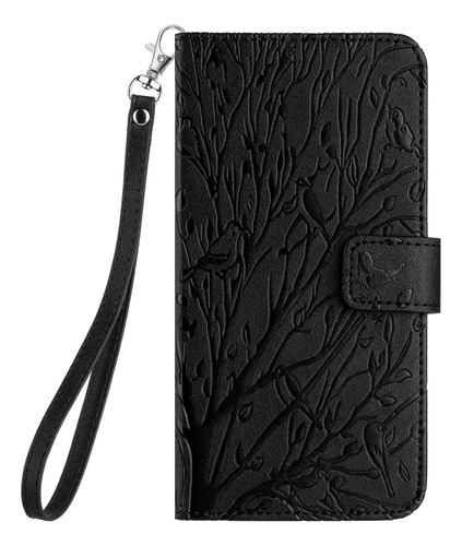 Funda Tipo Cartera De Piel Con Ranura For Tarjetas En Relie