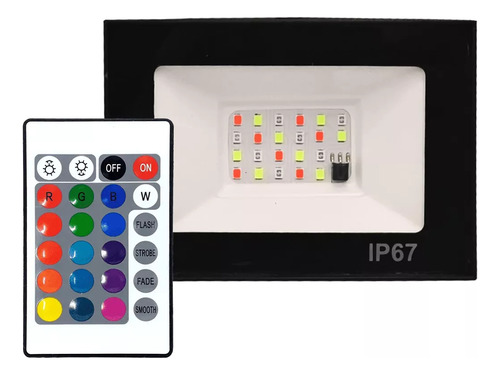 Refletor Holofote Led Rgb 30w Ip66 Com Controle